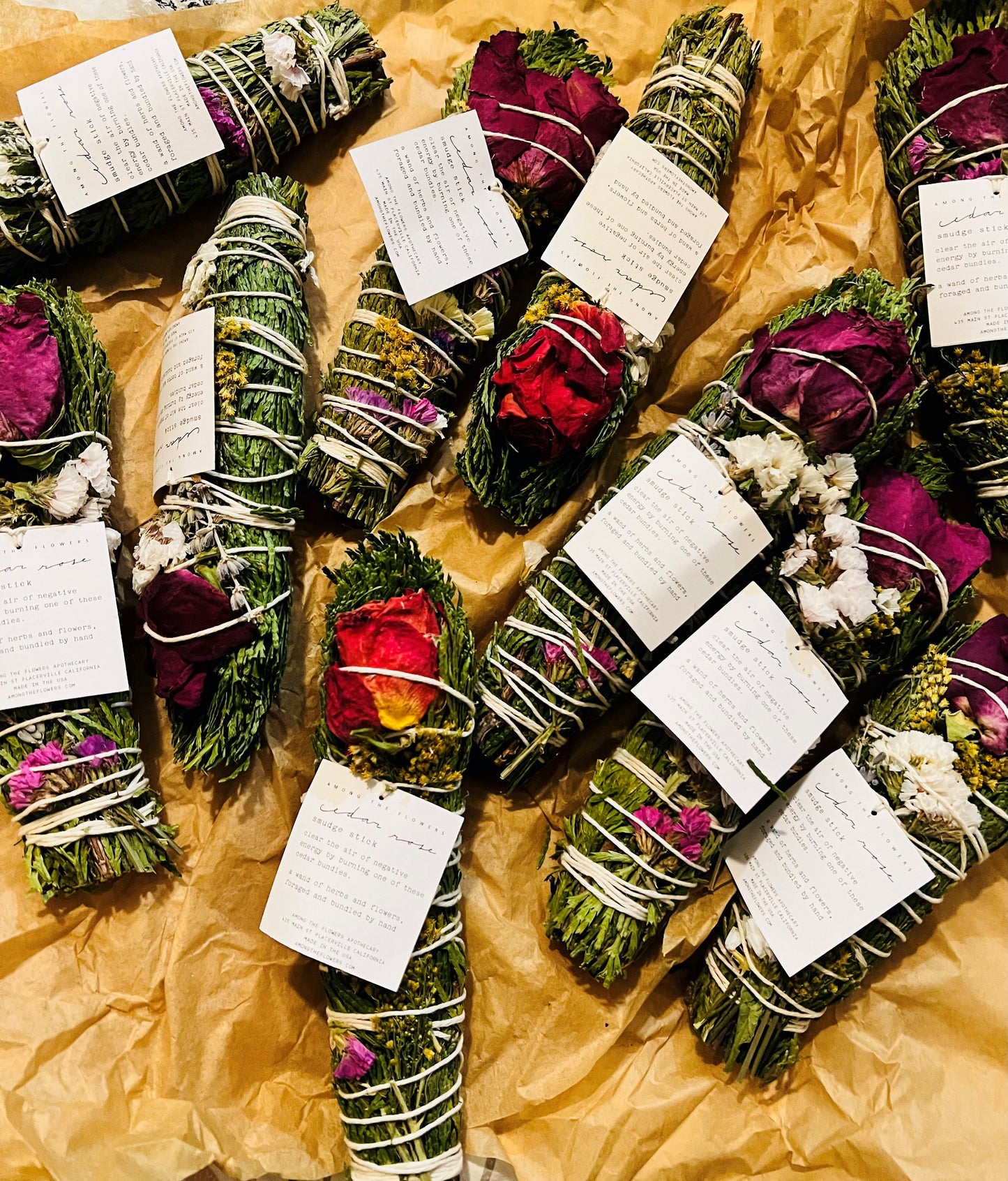 Cedar + Rose Smudge Stick